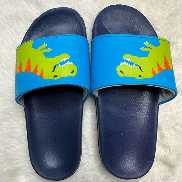 Hatley Slide Sandals Dinosaur Blue & Green Size 1 - Picture 4 of 16